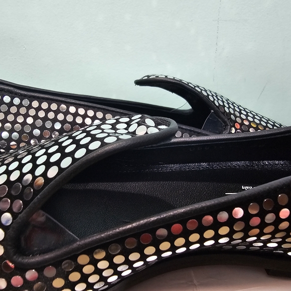 NIB AGL Rei Black & Light Capsule Satin Pointed Toe Flats Moccasin Loafers sz 38 - Picture 8 of 11
